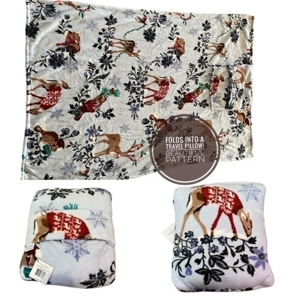 Vera Bradley Fleece Travel Blanket - Merry Mischief Snow Day